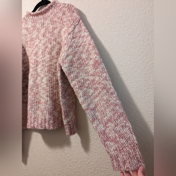 Ann Taylor Pink Marled Wool Blend Mock Neck Sweater Winter - Picture 4 of 7